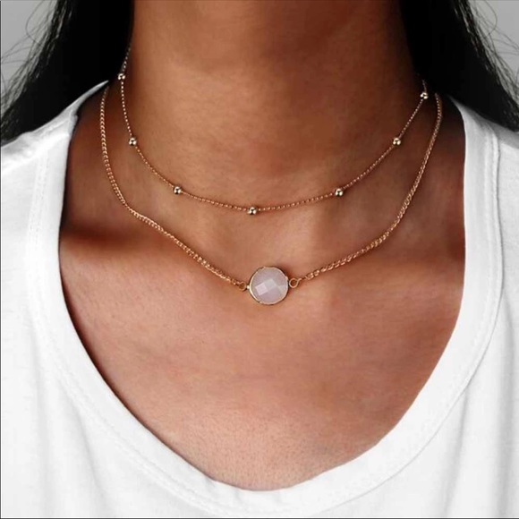 LDouble layer choker pink accent NWOT - Picture 2 of 2